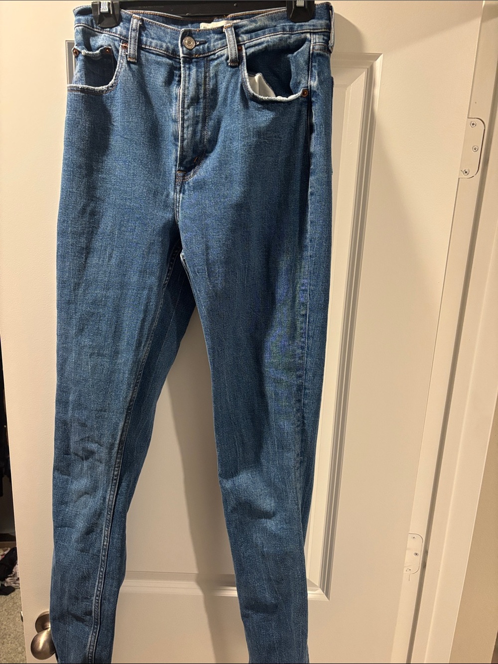 Classic Blue High-Waist Straight Jeans